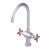Rubinet Two Handle Single Hole Kitchen Set with LaSalle Spout Satin Chrome