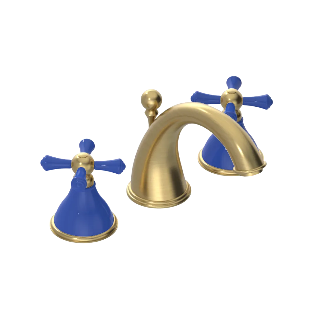 Rubinet Widespread Lav. Set. (less drain) Satin Brass
