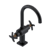 Rubinet Single Hole Dual Handle Lav. Set. (less drain) Black