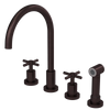 Rubinet Widespread Kitchen Set with LaSalle Spout with Hand Spray Oil Rubbed Bronze