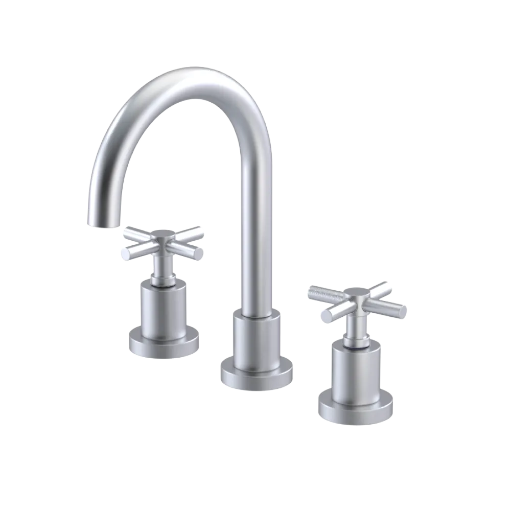 Rubinet Widespread Lav. Set. (less drain) Satin Chrome