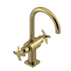 Rubinet Single Hole Dual Handle Lav. Set. (less drain) Natural Brass