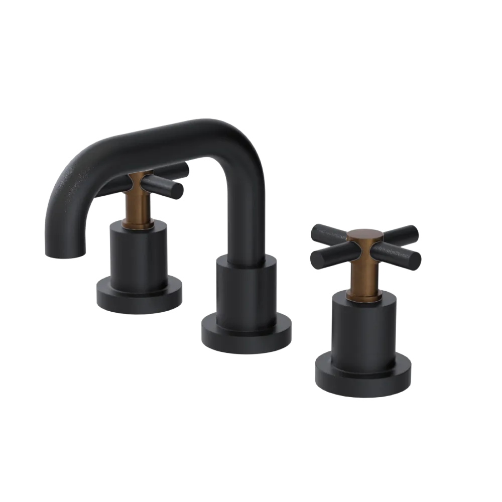 Rubinet Widespread Lav. Set. (less drain) Matt Black