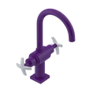 Rubinet Single Hole Dual Handle Lav. Set. (less drain) Purple Haze