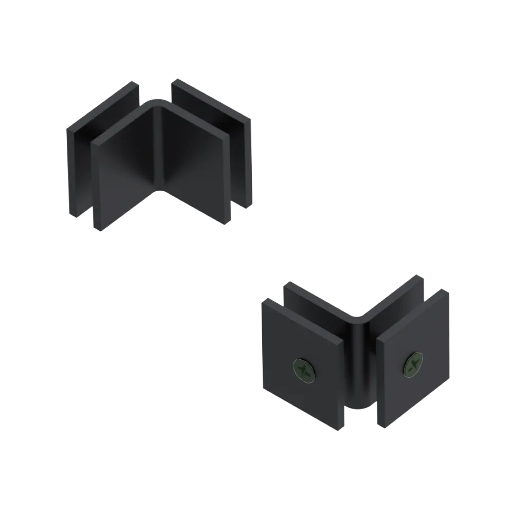 Rubinet 90 Glass to Glass Open Face Matt Black