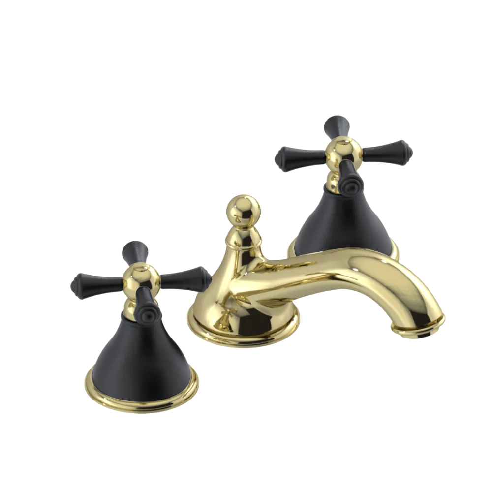 Rubinet Widespread Lav. Set. (less drain) Gold