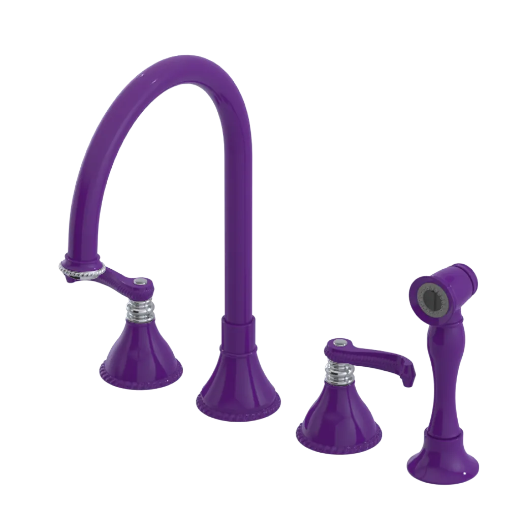 Rubinet Widespread Kitchen Set with Hand Spray Purple Haze