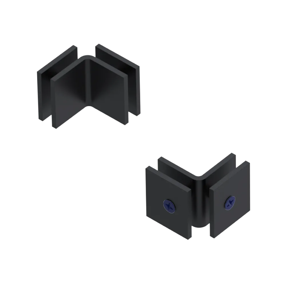 Rubinet 90 Glass to Glass Open Face Matt Black