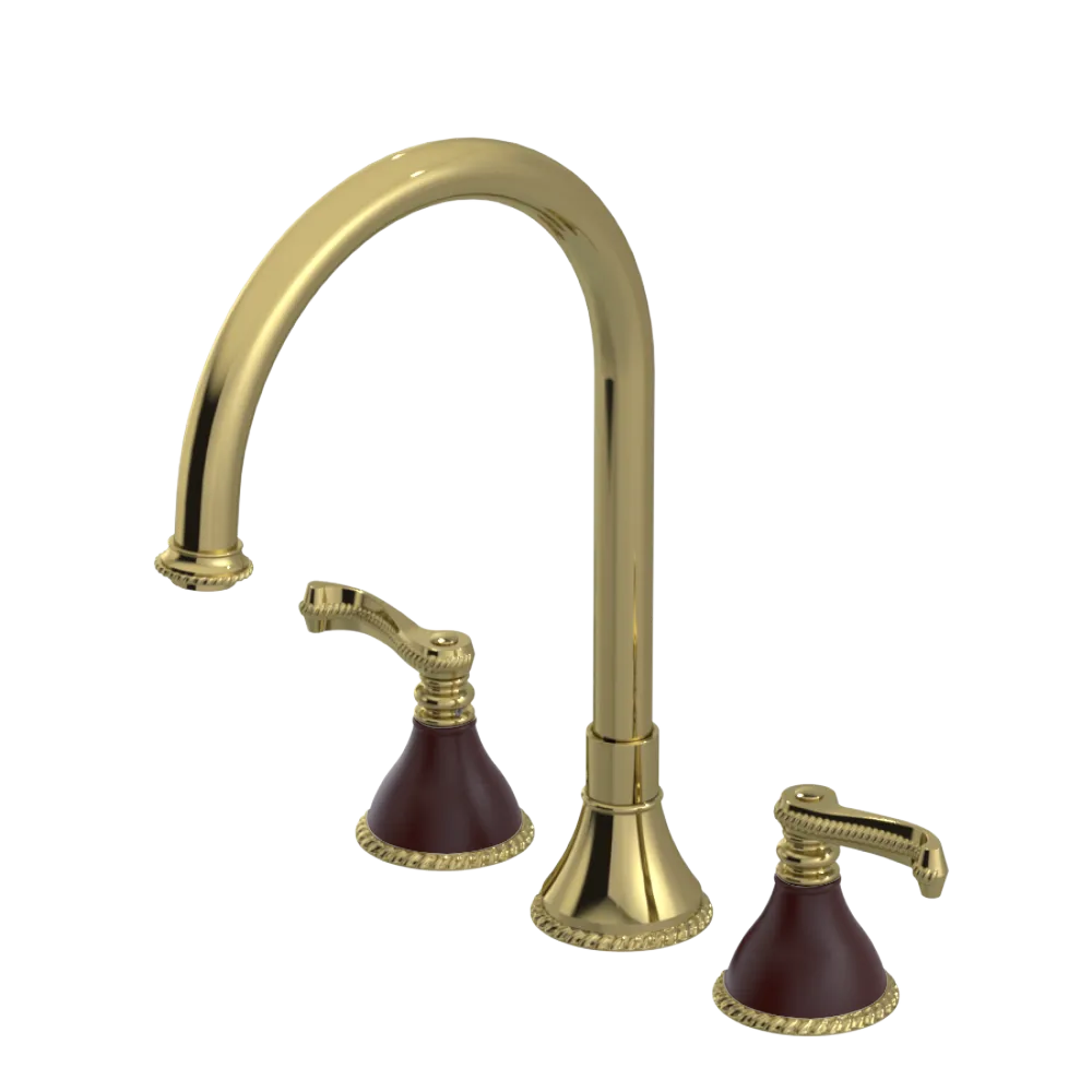 Rubinet Widespread Kitchen Set Natural Brass