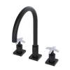 Rubinet Widespread Kitchen Set Matt Black