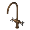 Rubinet Two Handle Single Hole Kitchen Set with LaSalle Spout Tuscan Brass