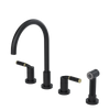 Rubinet Widespread Kitchen Set with Hand Spray Matt Black