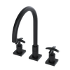 Rubinet Widespread Kitchen Set Matt Black