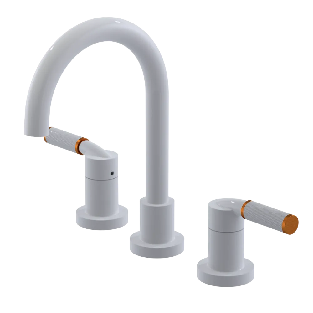 Rubinet Widespread Lav. Set. (less drain) White