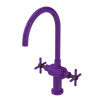 Rubinet Two Handle Single Hole Kitchen Set with LaSalle Spout Purple Haze