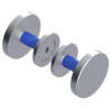 Rubinet Shower Door Knob (set) Satin Chrome