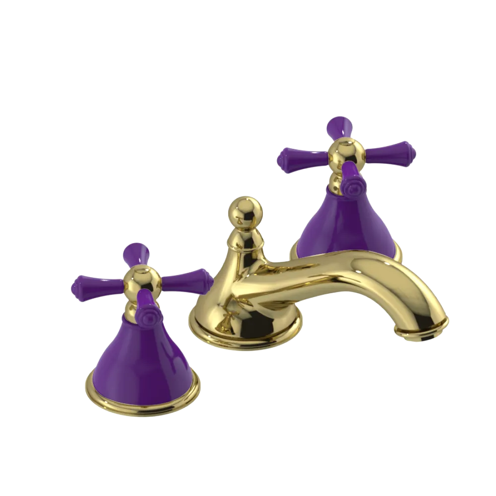Rubinet Widespread Lav. Set. (less drain) Natural Brass