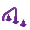Rubinet Widespread Kitchen Set with Genesis Spout Purple Haze
