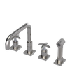 Rubinet Widespread Kitchen Set with Genesis Spout with Hand Spray Polished Nickel