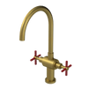Rubinet Two Handle Single Hole Kitchen Set with LaSalle Spout Antique Brass Matt