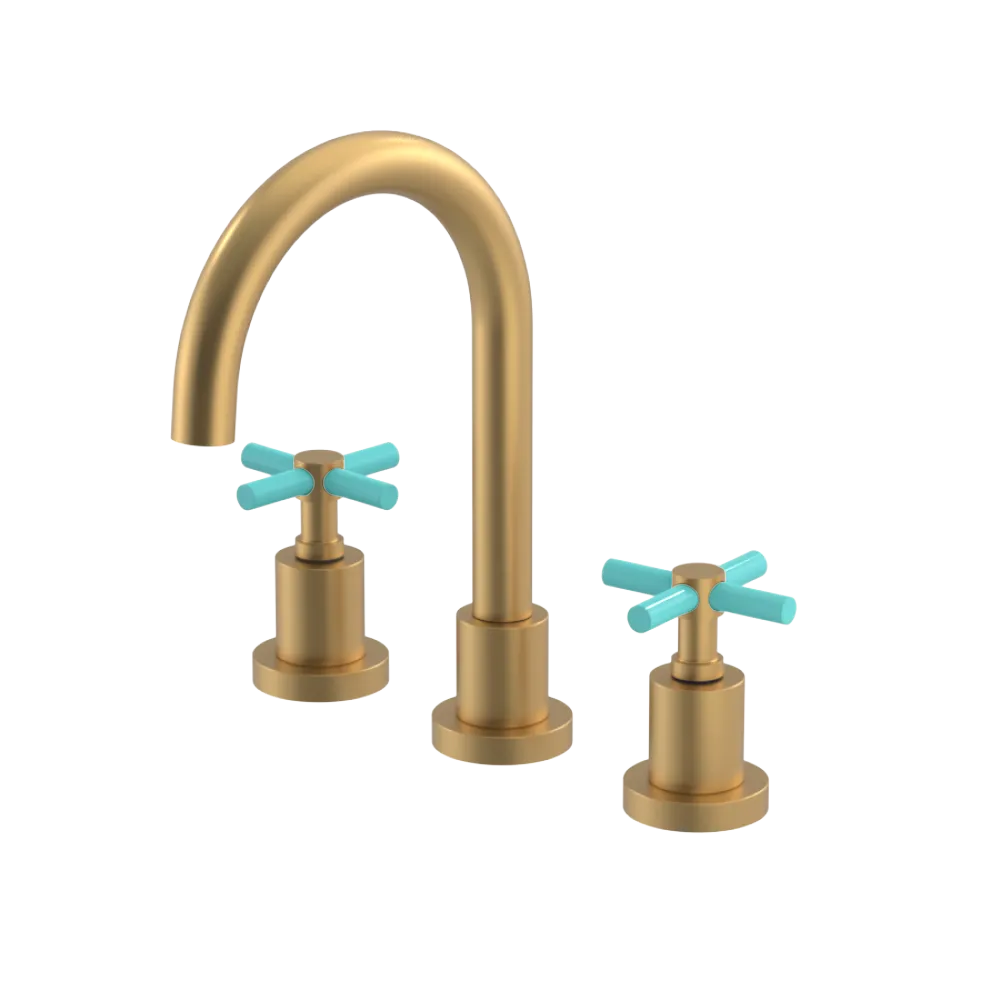 Rubinet Widespread Lav. Set. (less drain) Satin Gold