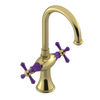Rubinet Single Hole Dual Handle Lav. Set. (less drain) Natural Brass