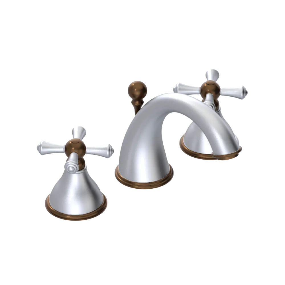 Rubinet Widespread Lav. Set. (less drain) Satin Chrome