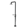 Rubinet Pressure Balance Outdoor Shower with Hand Held Shower & 10" Shower Head (with shelf) - 304 Stainless Steel Matt Black