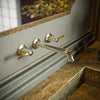 Baril Two handles wall-mounted lavatory faucet, drain not included