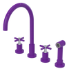 Rubinet Widespread Kitchen Set with LaSalle Spout with Hand Spray Purple Haze