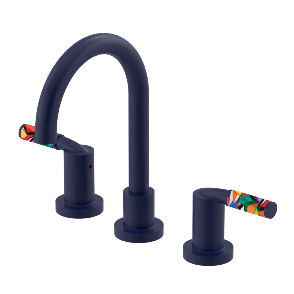 Rubinet Widespread Lav set (less drain) Midnight Blue