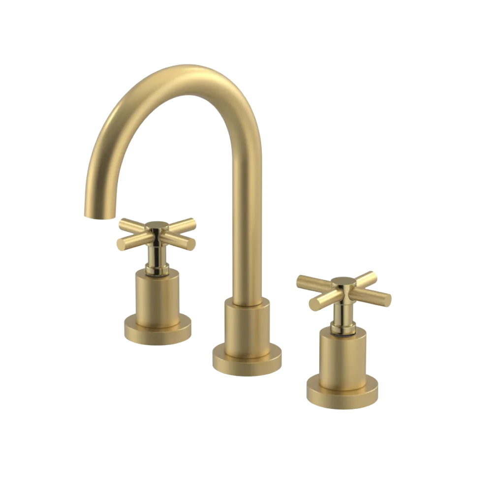 Rubinet Widespread Lav. Set. (less drain) Satin Brass