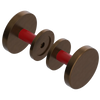 Rubinet Shower Door Knob (set) Tuscan Brass