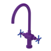Rubinet Two Handle Single Hole Kitchen Set with LaSalle Spout Purple Haze