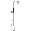 Rubinet Hand Held Shower Bidet with Extended Reach & Dual Function Spray Including Wall Bracket with Supply & Hose (Round) Satin Chrome