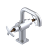 Rubinet Single Hole Dual Handle Lav. Set. with Genesis spout (less drain) Satin Chrome
