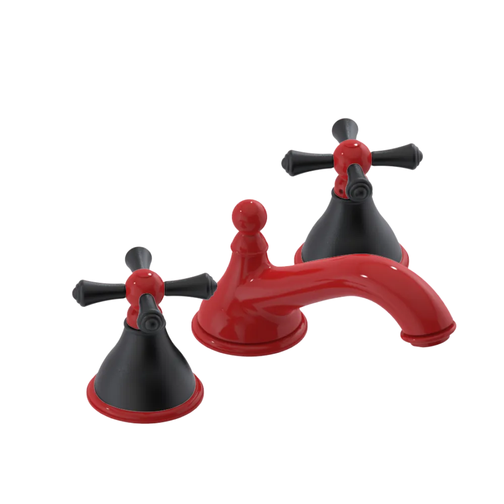 Rubinet Widespread Lav. Set. (less drain) Red