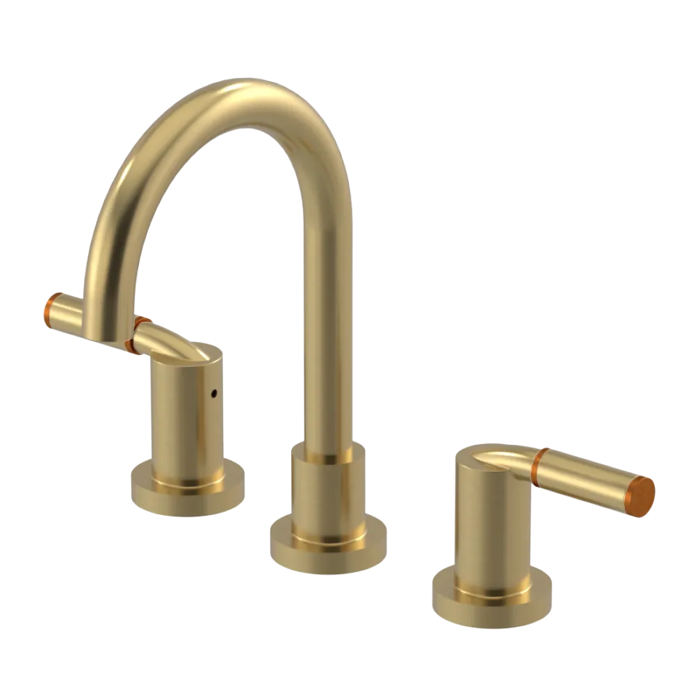 Rubinet Widespread Lav set (less drain) Satin Brass