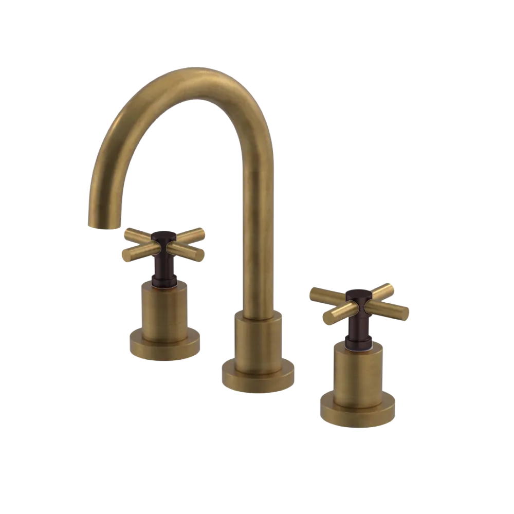 Rubinet Widespread Lav. Set. (less drain) Antique Brass Matt