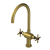 Rubinet Two Handle Single Hole Kitchen Set with LaSalle Spout Antique Brass Matt