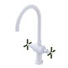 Rubinet Two Handle Single Hole Kitchen Set with LaSalle Spout Matt White