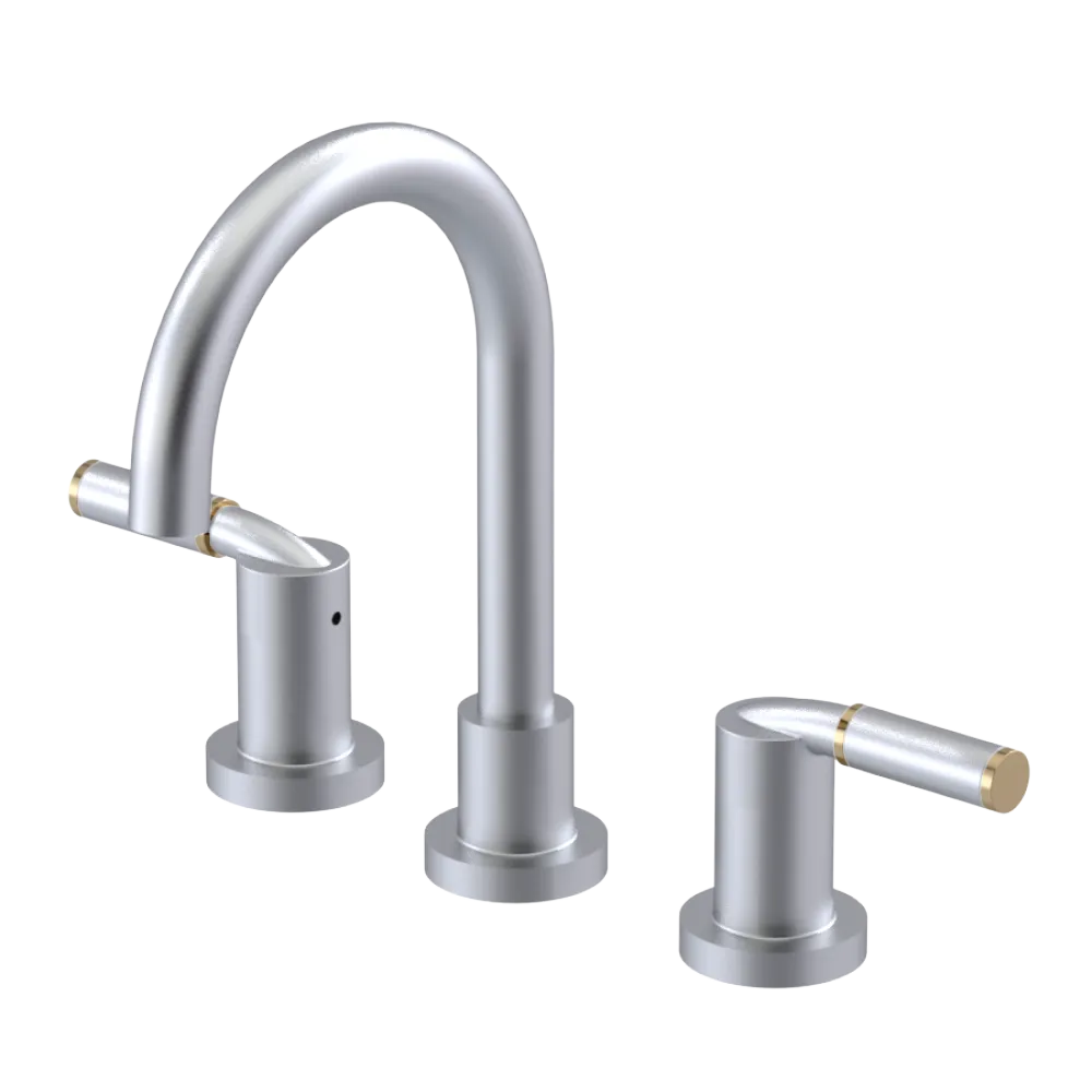 Rubinet Widespread Lav set (less drain) Satin Chrome