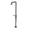 Rubinet Pressure Balance Outdoor Shower with Hand Held Shower & 10" Shower Head (with shelf) - 304 Stainless Steel Black