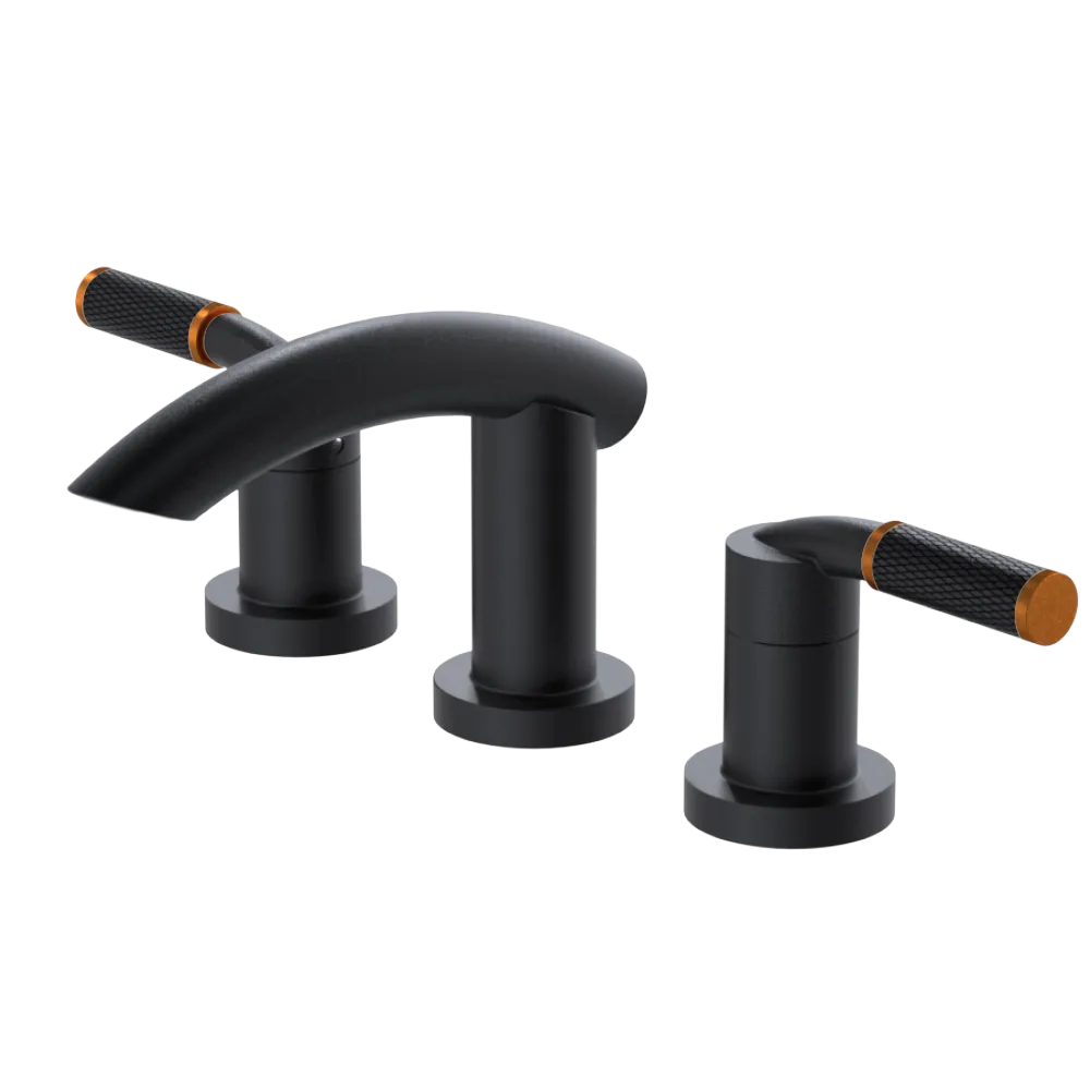 Rubinet Widespread Lav. Set. (less drain) Matt Black