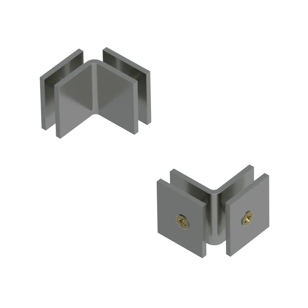 Rubinet 90 Glass to Glass Open Face Satin Nickel