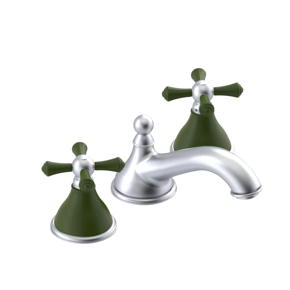 Rubinet Widespread Lav. Set. (less drain) Satin Chrome