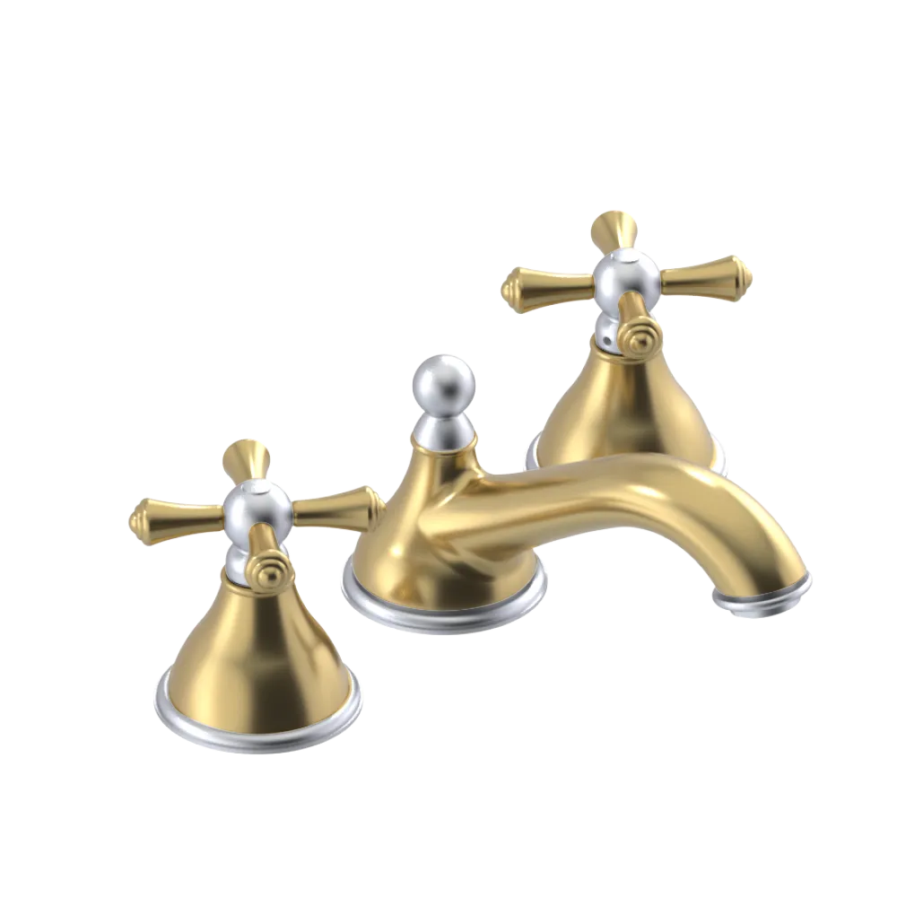 Rubinet Widespread Lav. Set. (less drain) Satin Gold