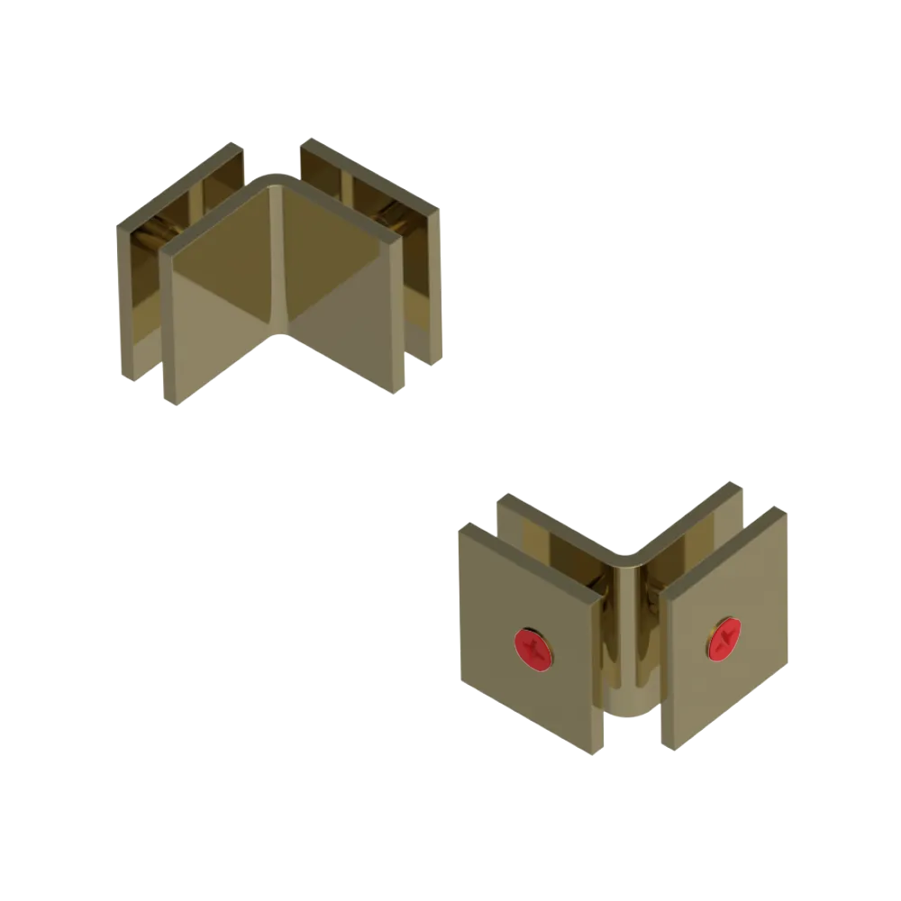 Rubinet 90 Glass to Glass Open Face Natural Brass