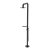 Rubinet Pressure Balance Outdoor Shower with Foot Rinse & 10" Shower Head (with shelf) - 304 Stainless Steel Black