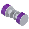 Rubinet Shower Door Knob (set) White